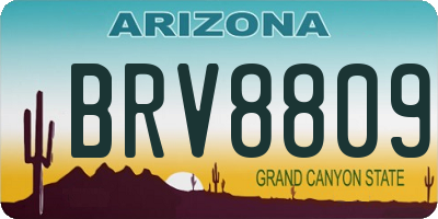 AZ license plate BRV8809