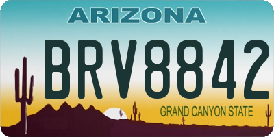 AZ license plate BRV8842