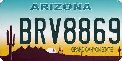 AZ license plate BRV8869