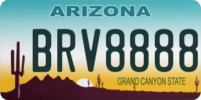 AZ license plate BRV8888