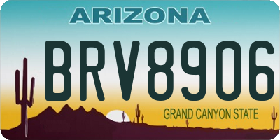 AZ license plate BRV8906