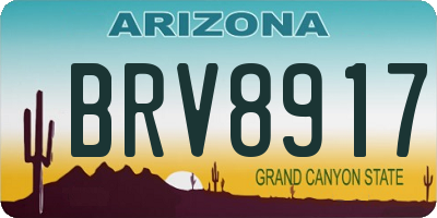 AZ license plate BRV8917