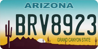 AZ license plate BRV8923