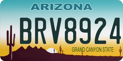 AZ license plate BRV8924