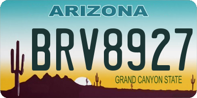 AZ license plate BRV8927