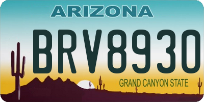 AZ license plate BRV8930