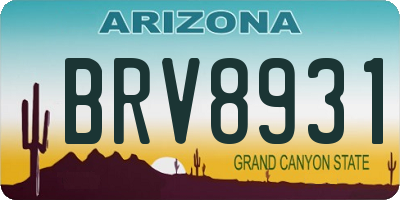 AZ license plate BRV8931