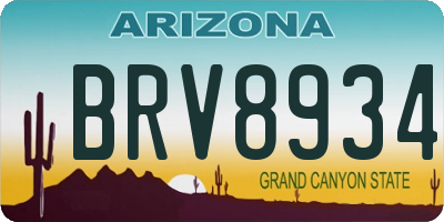 AZ license plate BRV8934
