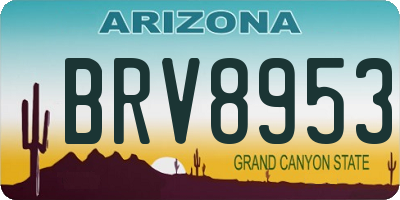AZ license plate BRV8953