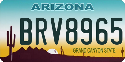 AZ license plate BRV8965