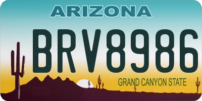 AZ license plate BRV8986