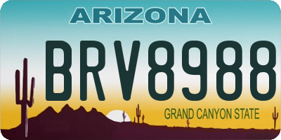 AZ license plate BRV8988