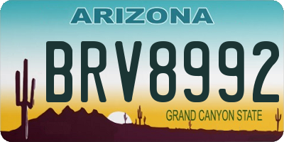 AZ license plate BRV8992