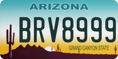 AZ license plate BRV8999