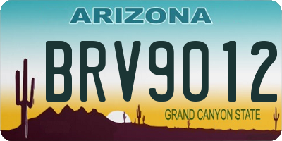 AZ license plate BRV9012