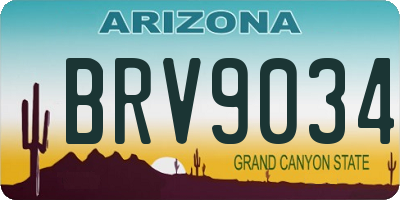 AZ license plate BRV9034