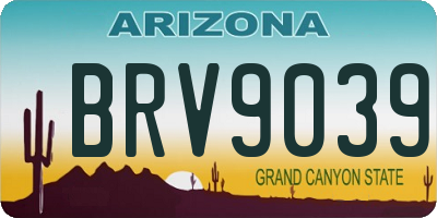 AZ license plate BRV9039