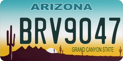 AZ license plate BRV9047