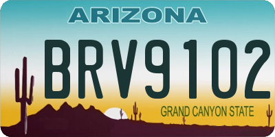 AZ license plate BRV9102