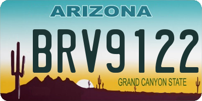 AZ license plate BRV9122