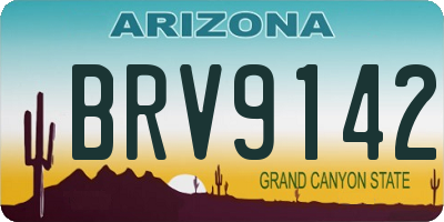 AZ license plate BRV9142