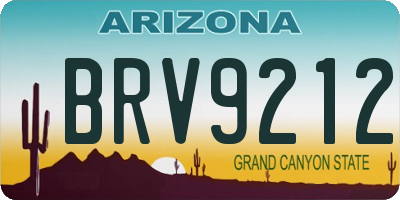 AZ license plate BRV9212