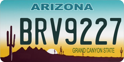 AZ license plate BRV9227