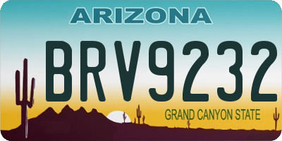 AZ license plate BRV9232