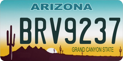 AZ license plate BRV9237