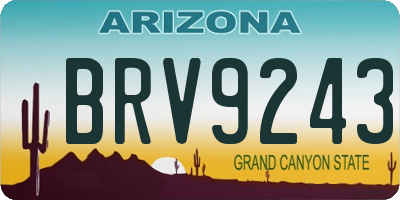 AZ license plate BRV9243