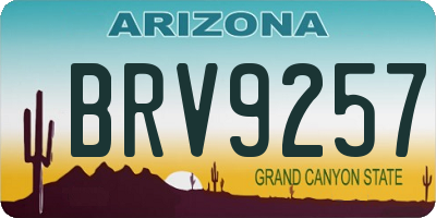 AZ license plate BRV9257