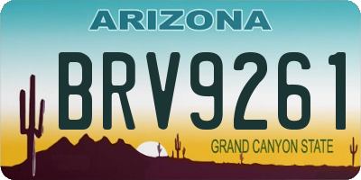 AZ license plate BRV9261