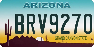 AZ license plate BRV9270