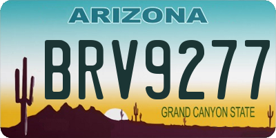 AZ license plate BRV9277