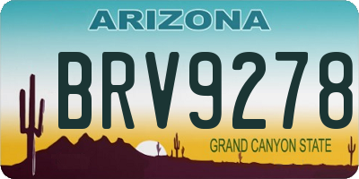 AZ license plate BRV9278