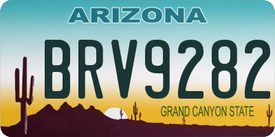 AZ license plate BRV9282