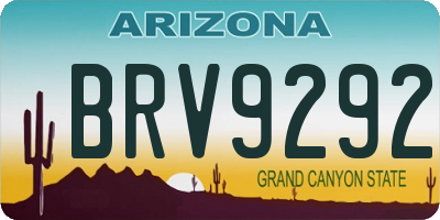 AZ license plate BRV9292