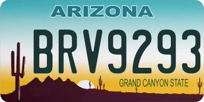 AZ license plate BRV9293