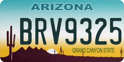 AZ license plate BRV9325
