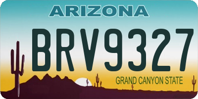 AZ license plate BRV9327