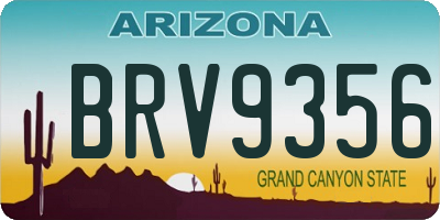 AZ license plate BRV9356