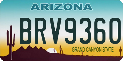 AZ license plate BRV9360