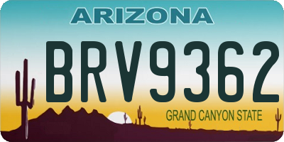 AZ license plate BRV9362