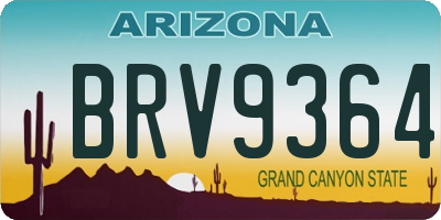 AZ license plate BRV9364