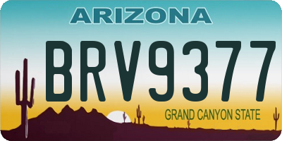 AZ license plate BRV9377