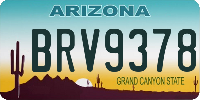 AZ license plate BRV9378