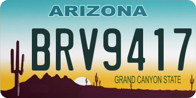 AZ license plate BRV9417