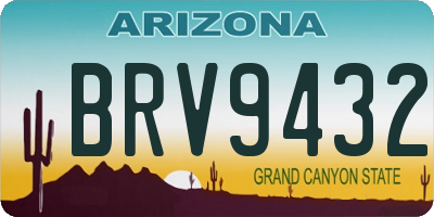 AZ license plate BRV9432
