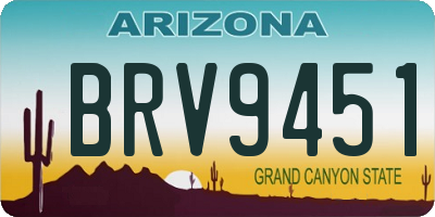 AZ license plate BRV9451