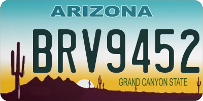 AZ license plate BRV9452